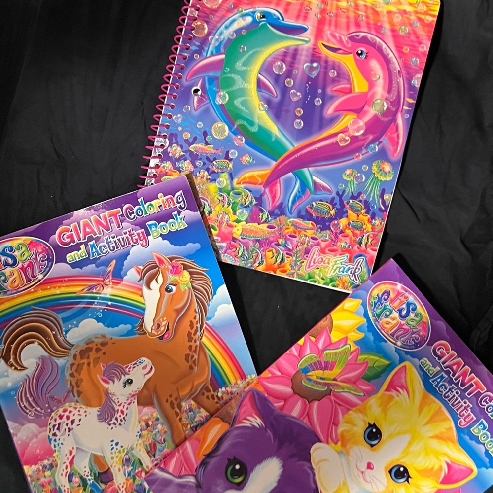 Brand New Lisa frank 2 coloring  and Notebook Bundle